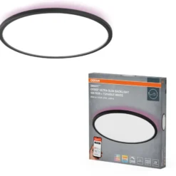 Osram Smart+ Wifi Ultra Slim Backlight plafond, farveskift + hvid, sort, Ø40 cm