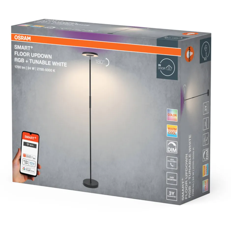 Osram Smart+ Wifi UpDown gulvlampe, farveskift
