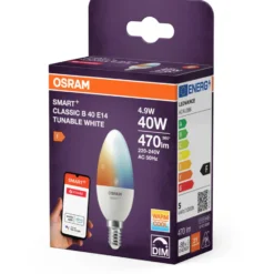 Osram Smart+ Zigbee E14 kertepære, 2700K-6500K, 4,9W