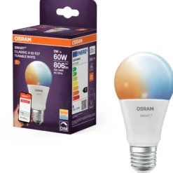 Osram Smart+ Zigbee E27 standardpære, 2700K-6500K, 9W