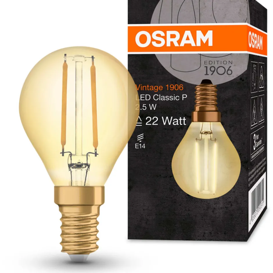 Osram Vintage 1906 E14 kronepære, 2500K, 2,5W