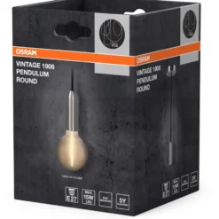 Osram Vintage 1906 Round fatningssæt, krom