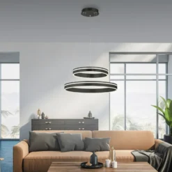 Paul Neuhaus Q-Vito lysekrone, 2 lysringe, sort
