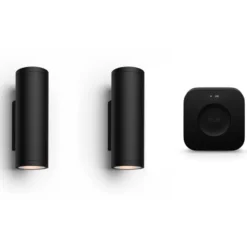 Philips Hue Appear udendørs væglamper med Bridge Pro, sort, 2-pak