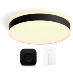 Philips Hue Enrave plafond, sort, Ø55 cm, startsæt