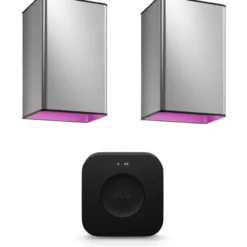 Philips Hue Resonate udendørs væglamper med Bridge Pro, aluminium, 2-pak