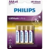 Philips Ultra Lithium AAA batterier, 4 stk.