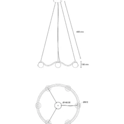 Rebello Decor Circle of Life lysekrone, Ø91 cm