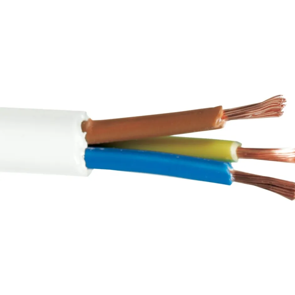 Rund plastledning PKAJ 3x1,0 mm², Hvid