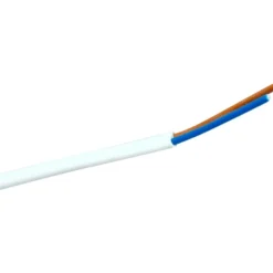Rund plastledning PKL 2x0,75 mm², hvid, 25 meter