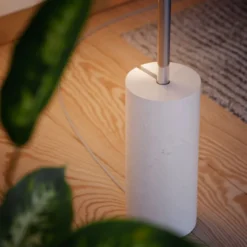 Sackit Expo 185 gulvlampe, børstet stål