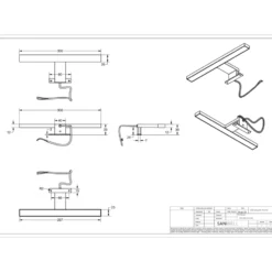 Sanibell Basicline spejllampe, krom
