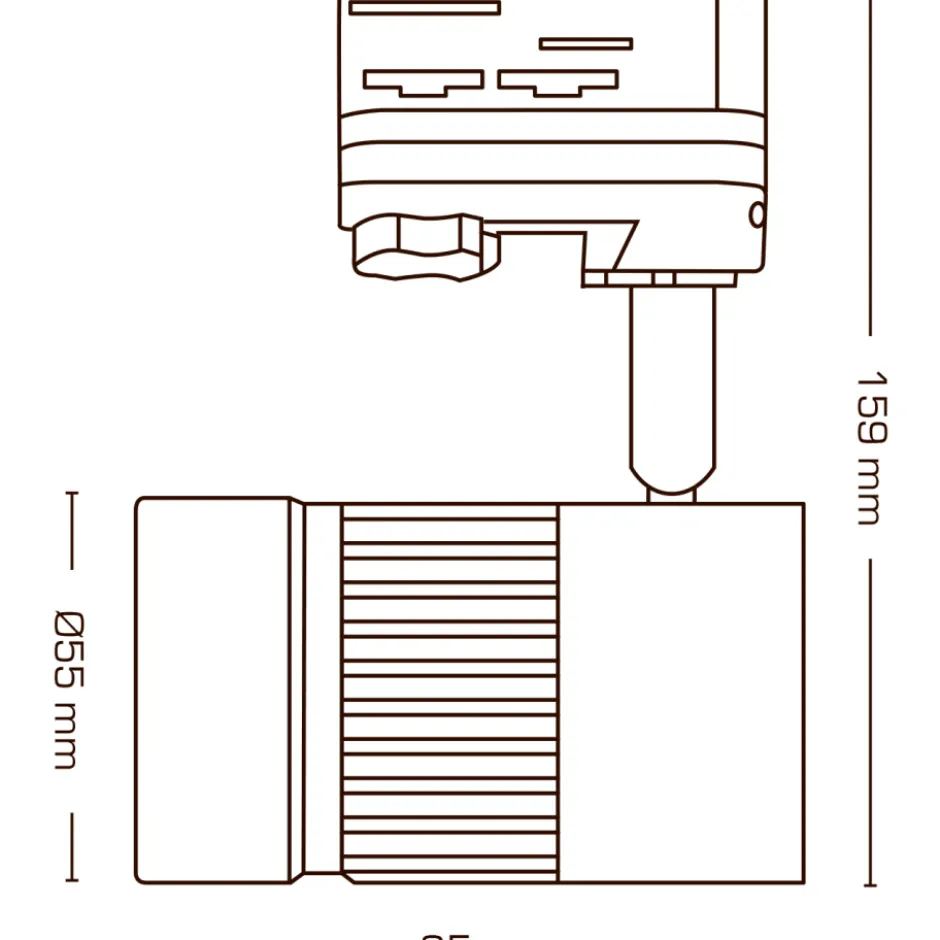 Scan Products Esma 3F skinnespot, 3000K, Ø5,5 cm, sort