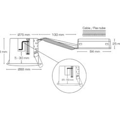 Scan Products Luna Combi Install indbygningsspot, GU10, mat hvid