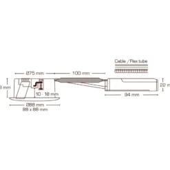 Scan Products Luna Low Profile indbygningsspot, 2700K, aluminium