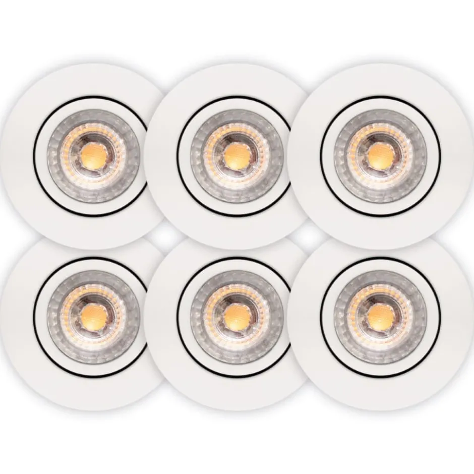 Scan Products Luna Low Profile indbygningsspot, mat hvid, 2700K, 6 stk