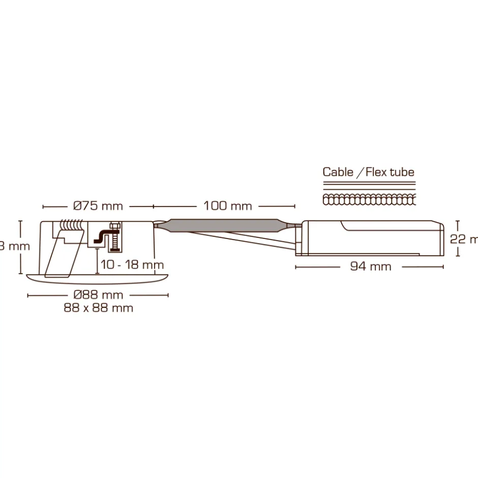 Scan Products Luna Low Profile indbygningsspot, mat hvid, 3000K, 6 st