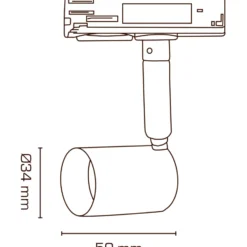 Scan Products Mita 1F skinnespot, Ø5 cm, hvid