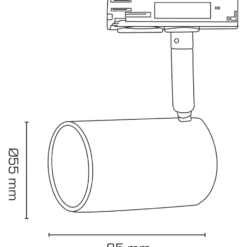 Scan Products Mita 1F skinnespot, Ø5,5 cm, 2700K/3000K, sort
