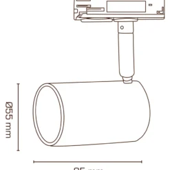 Scan Products Mita 1F skinnespot, Ø5,5 cm, hvid