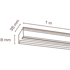 Scan Products Mita 1F strømskinne, hvid, 1 meter