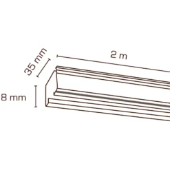 Scan Products Mita 1F strømskinne, sort, 2 meter