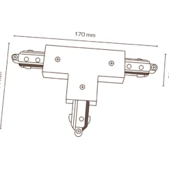 Scan Products Mita 1F T-stykke, sort, venstre