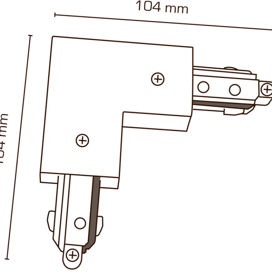 Scan Products Mita 1F vinkelsstykke, sort, indvendig