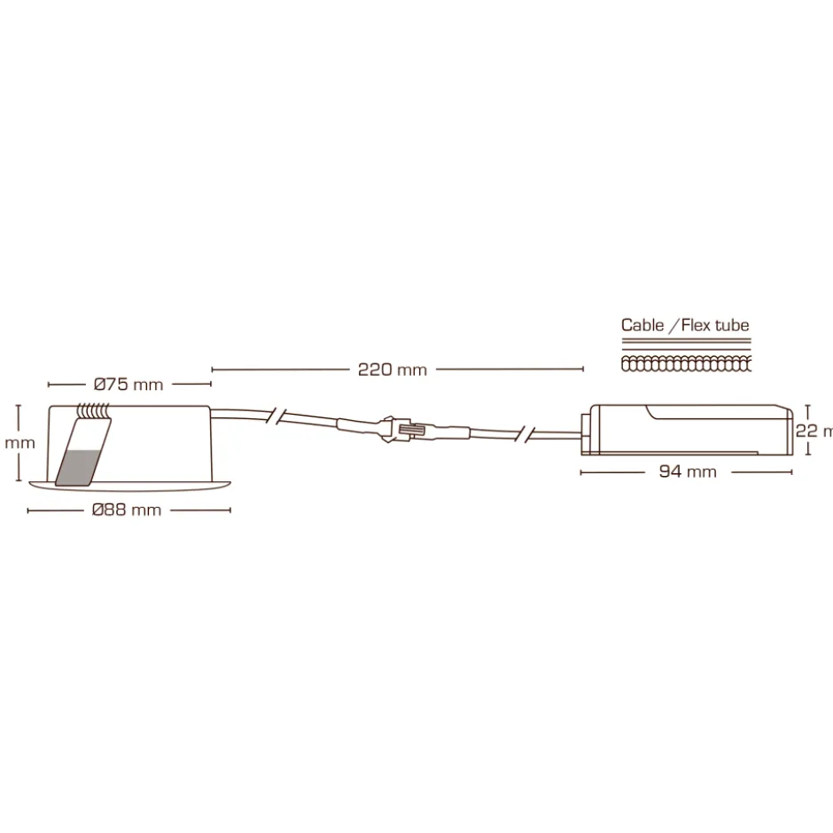 Scan Products Sabina Low Profile Fixed indbygningsspot, mat hvid, 2700K