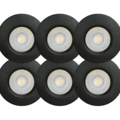 Scan Products Sabina Low Profile indbygningsspot, mat sort, 6 stk