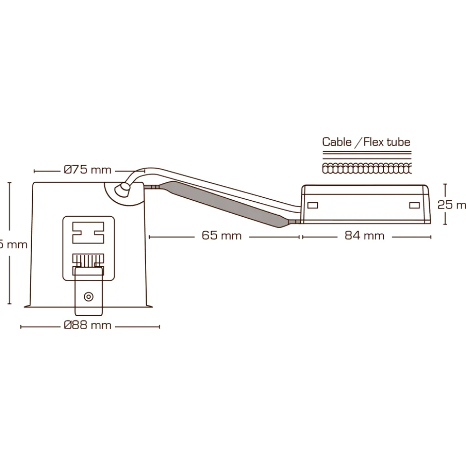Scan Products Zeta indbygningsspot, GU10, galvaniseret stål