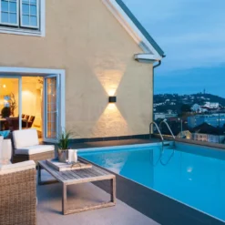 SG Artes Midi udendørs væglampe, 3000K, grå
