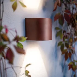 SG Artes Round udendørs væglampe, 2700K, corten
