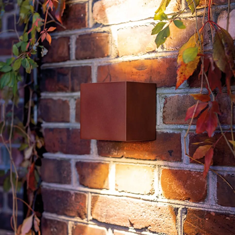 SG Artes udendørs væglampe, 3000K, corten