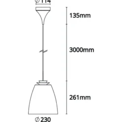 SG Bell pendel, sort/guld, Ø23 cm