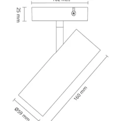SG Tube Mini S loftlampe, 2700K, sort