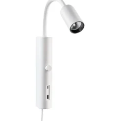 SG Tube væglampe med USB, 2700K, hvid