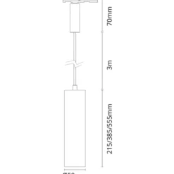 SG Zip Tube Mini skinnependel, 2700K, hvid