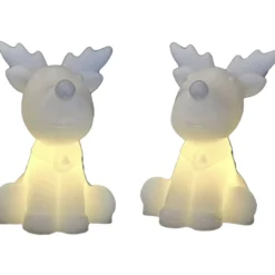 Sirius Naja rensdyr med lys, 9 cm, 2-pak