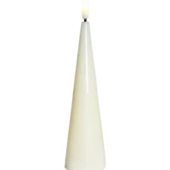 Sirius Sille kegle LED bloklys, batteri, råhvid, H17 cm