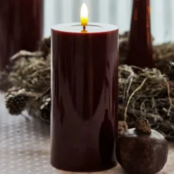 Sirius Sille LED bloklys, batteri, bordeaux, H15 cm