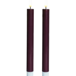 Sirius Sille LED kronelys, batteri, bordeaux, 2-pak
