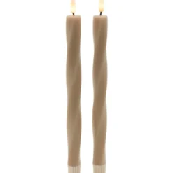 Sirius Sille Nordic Sculpture Twist kunstig stearinlys, brun