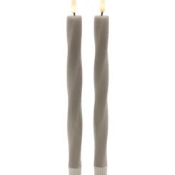 Sirius Sille Nordic Sculpture Twist kunstig stearinlys, grå