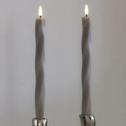 Sirius Sille Nordic Sculpture Twist kunstig stearinlys, grå