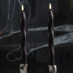 Sirius Sille Nordic Sculpture Twist kunstig stearinlys, sort