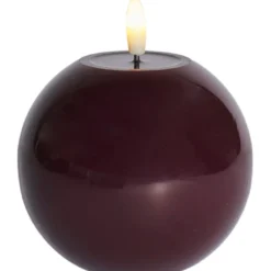 Sirius Sille rundt LED bloklys, batteri, bordeaux