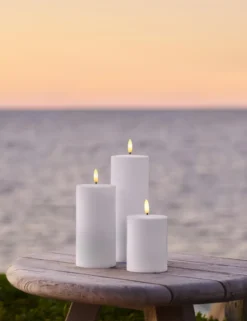 Sirius Sille udendørs LED bloklys, batteri, hvid, 3-pak