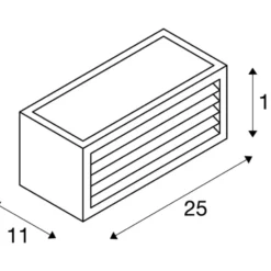SLV Box-L udendørs væglampe, antracit