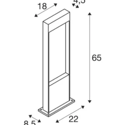SLV Flatt Pole havelampe, antracit, 65 cm